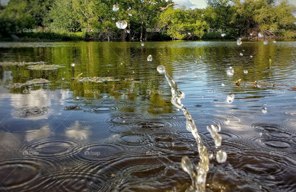 Water in Motion on a Pond with Ripples