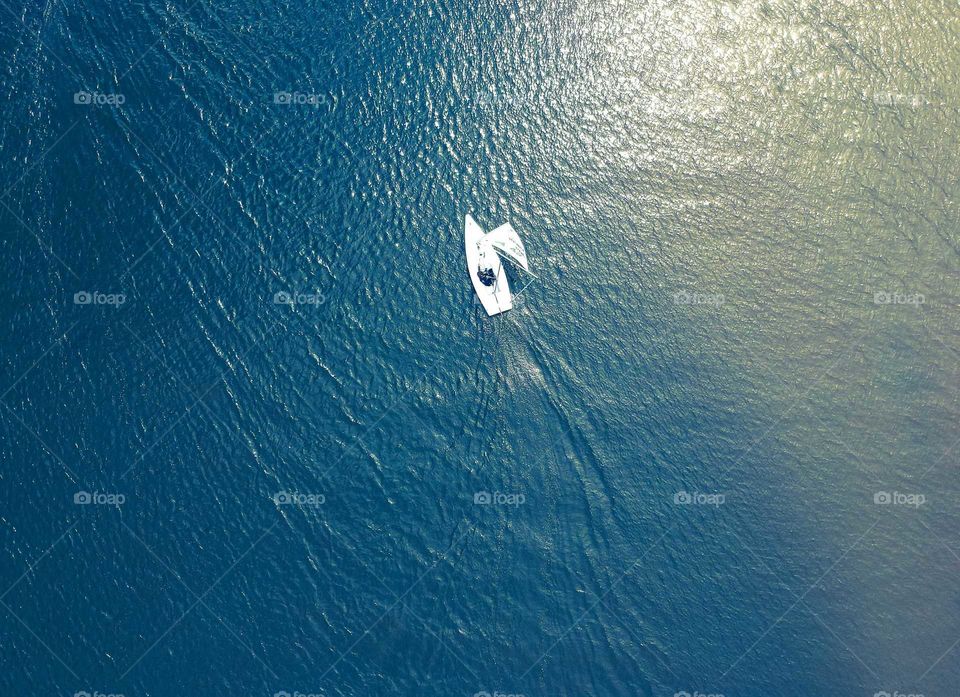 Sailboat from above