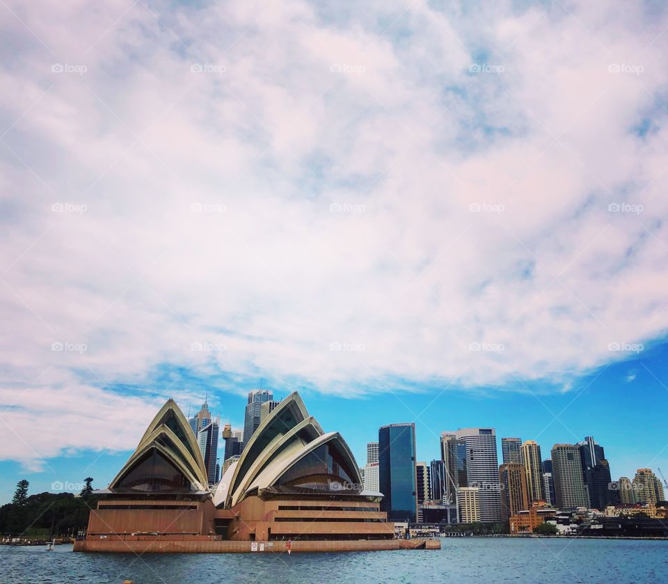 A sunny day view of Sydney Opera House