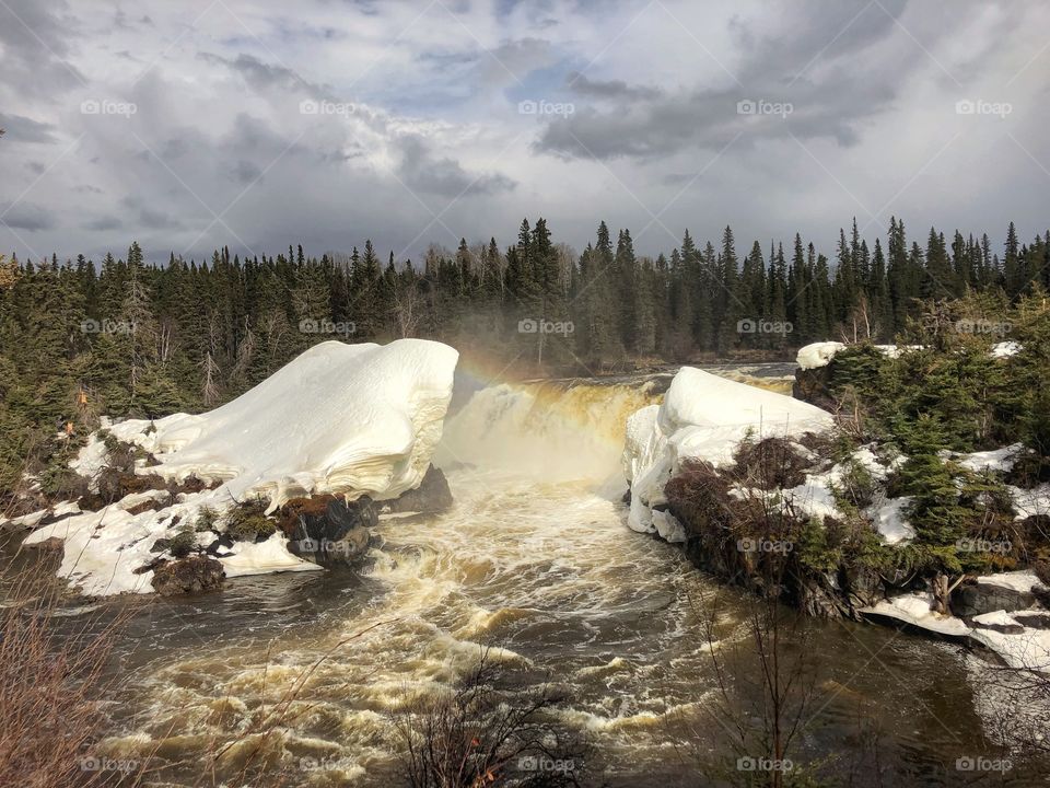 Waterfall at spring time 