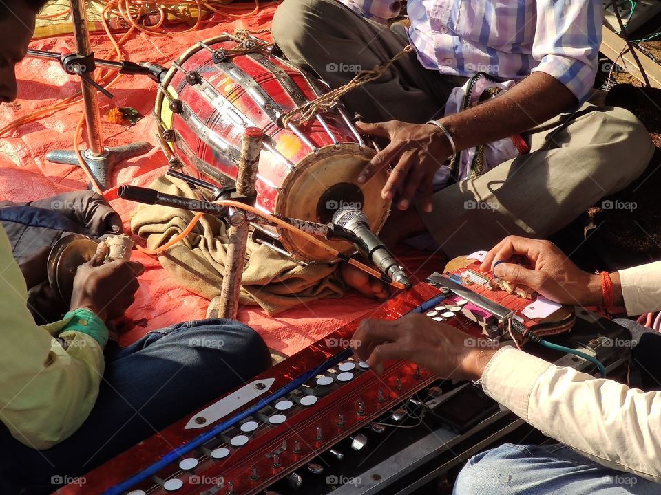Small group of musicians Play Instrument