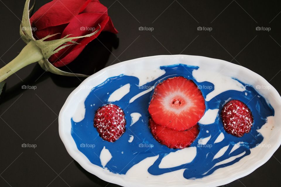 Red and blue dessert 