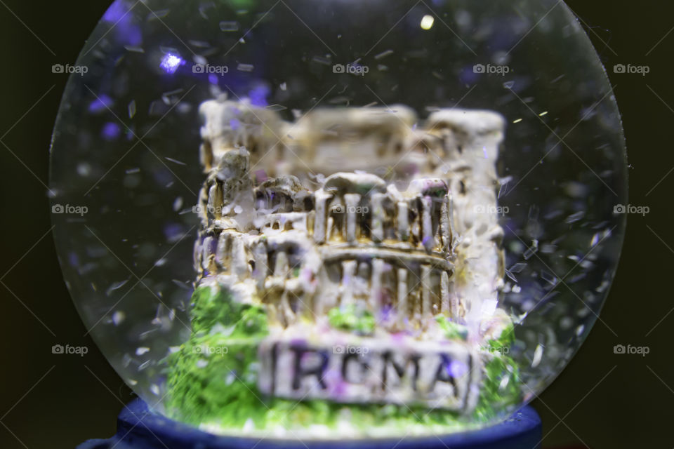 Colosseum statue in a glass ball