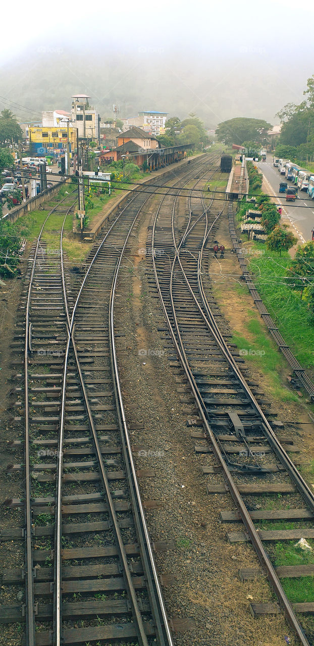 wonderful view of railway in railway station