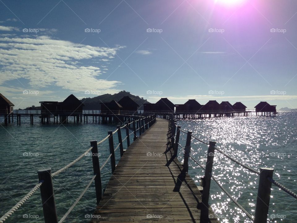 Water, Sunset, Pier, No Person, Travel