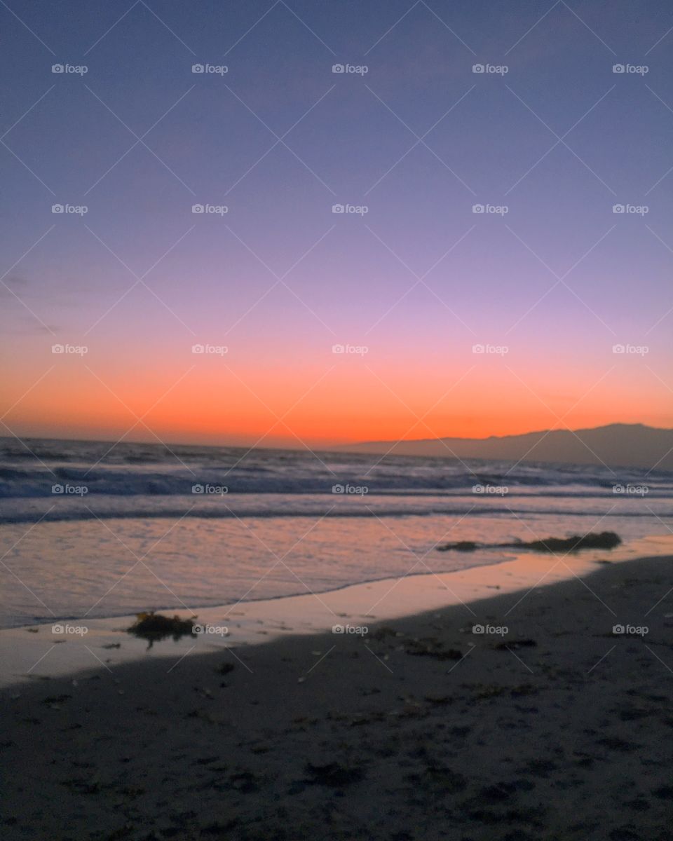 Sunset, beach, ocean, view