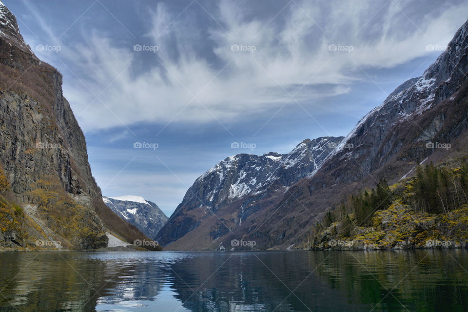 Mountain reflecting on lake