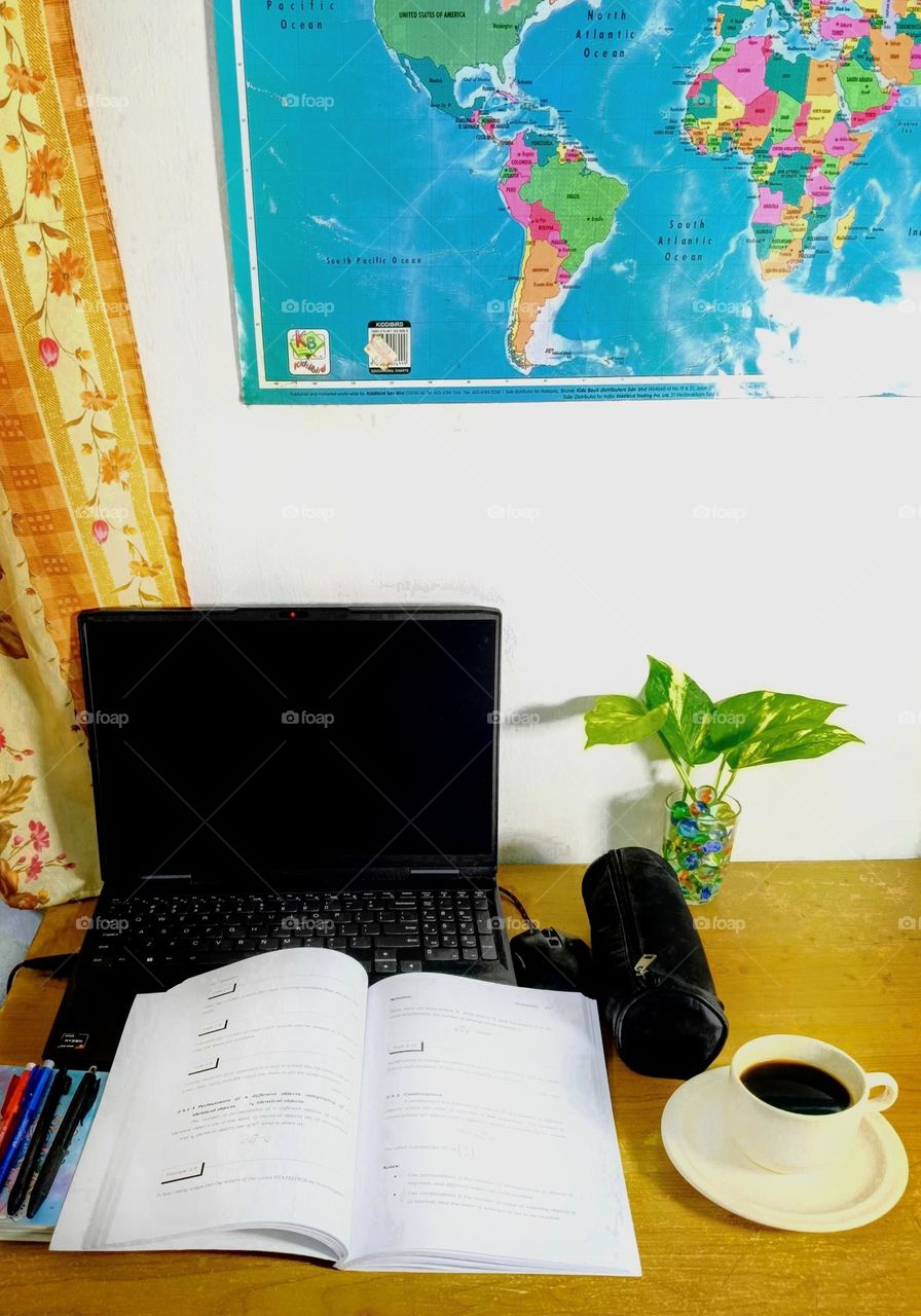 A reading and studying corner.