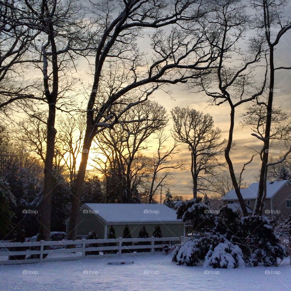 Farm Sunrise in Winter