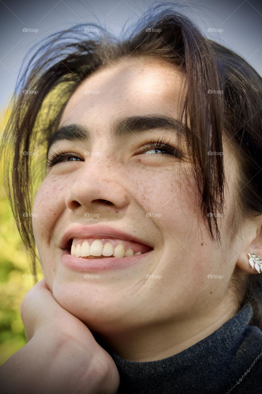 Smiling face of beautiful girl 