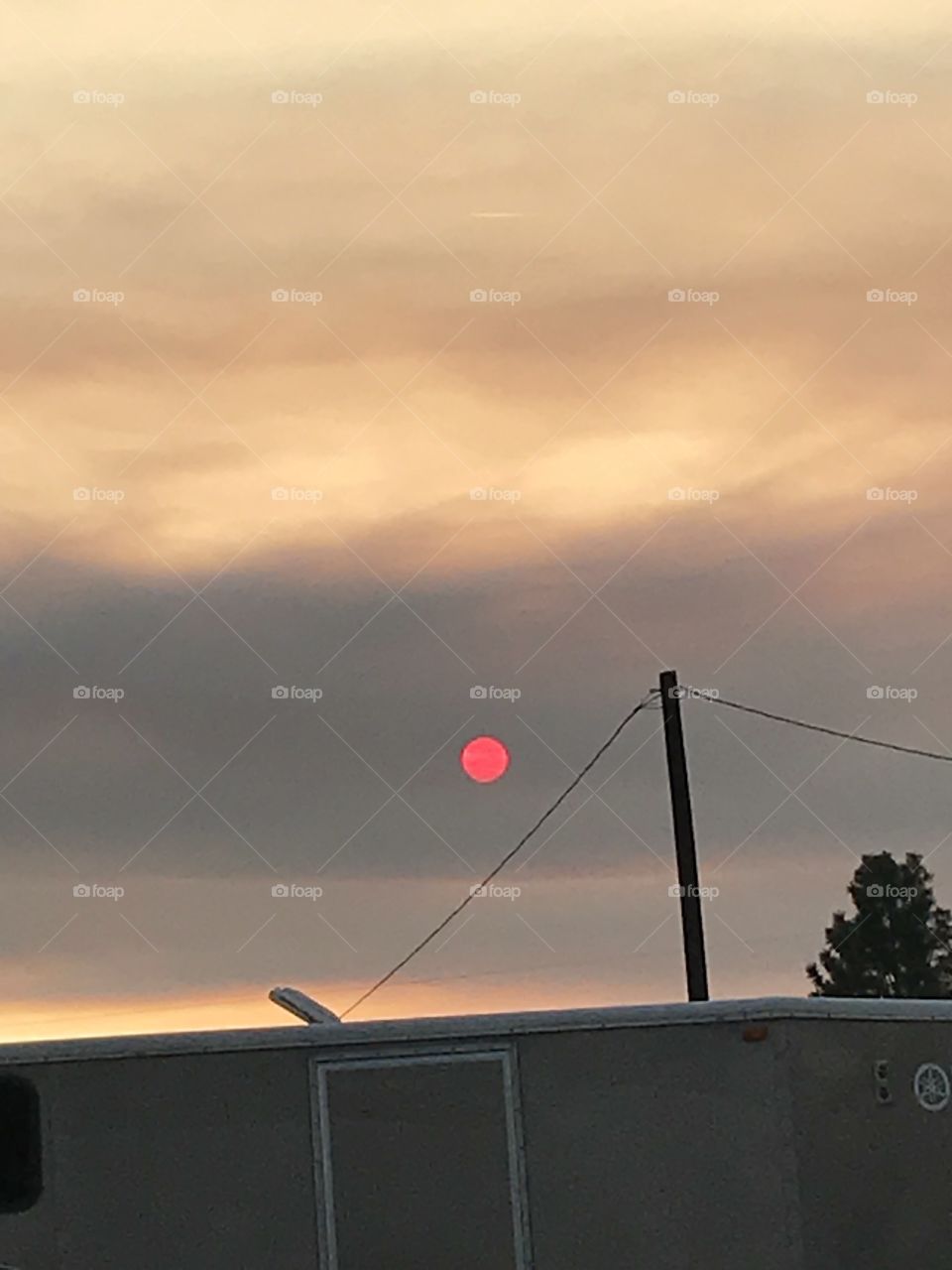Smokey sky sunset