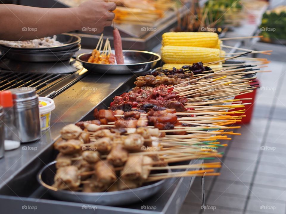 Assorted satay sticks