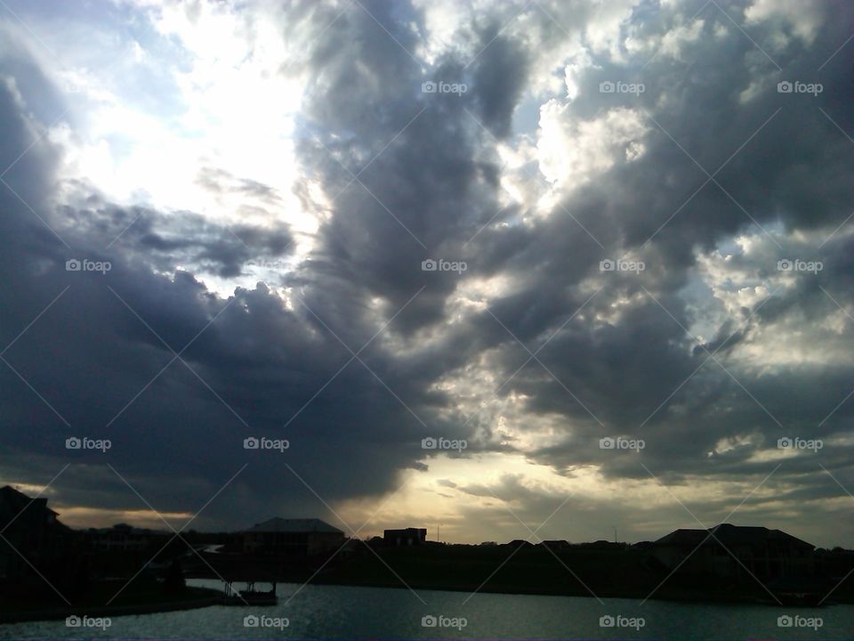 Water, No Person, Storm, Sunset, Landscape