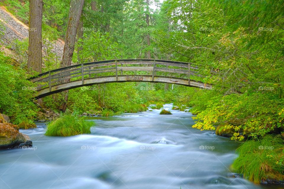Bridge over flowing water