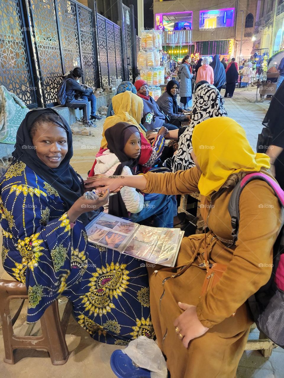 Women manicure at Khan el-Khalili Cairo Egypt