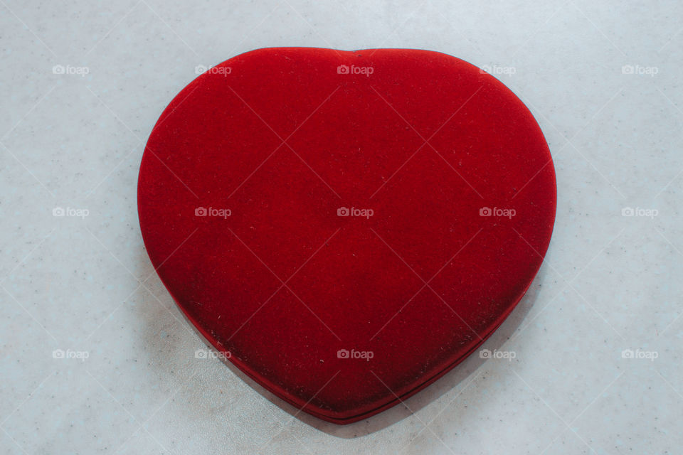 Red heart shaped box