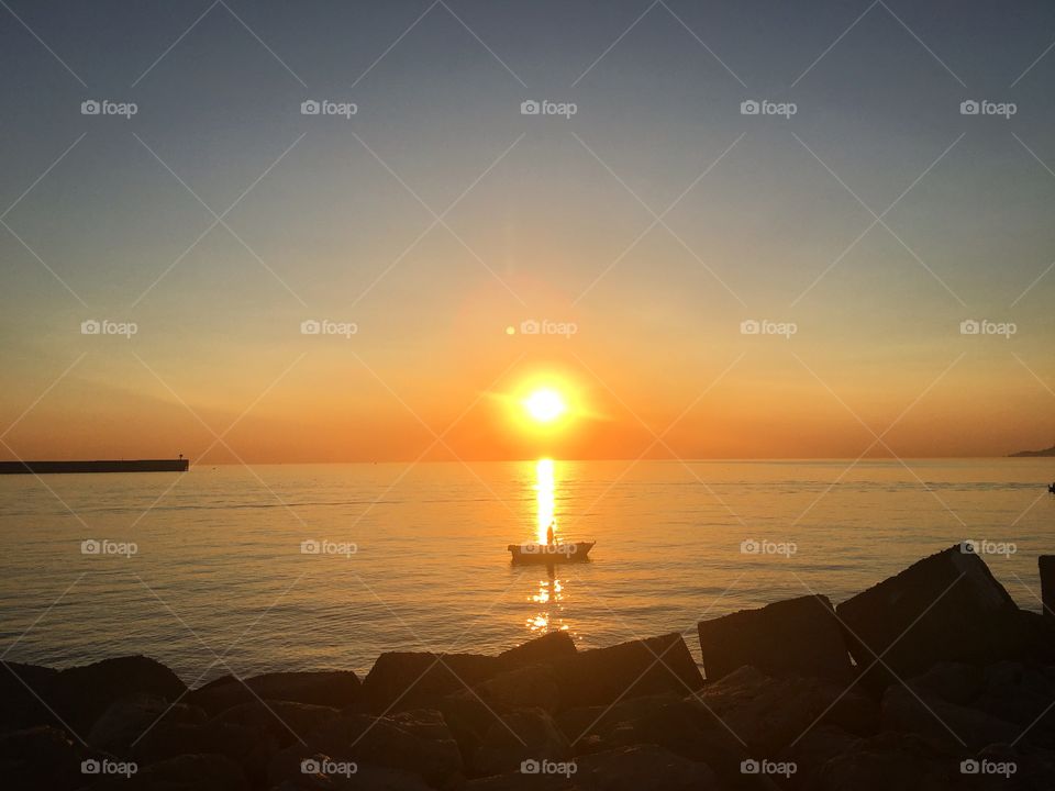 Sunset, Dawn, Sun, Water, Sea
