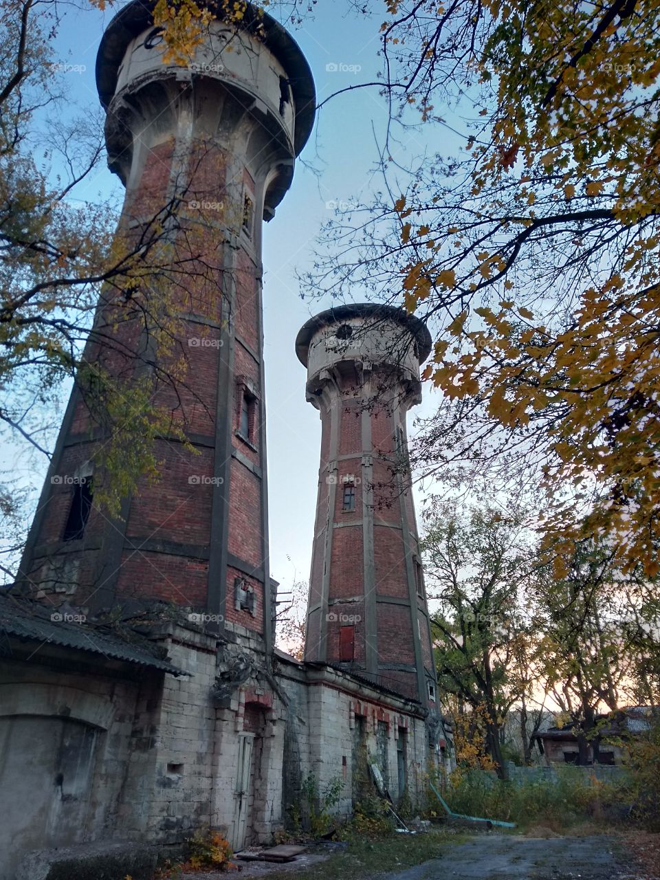old brick water tower