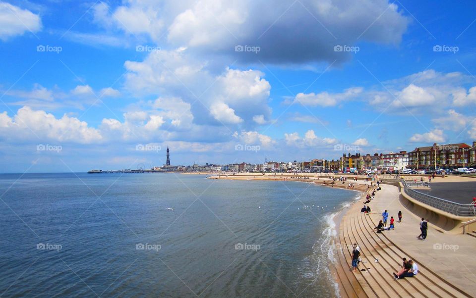 Beach and seaside at Blackpool, UK for vacation