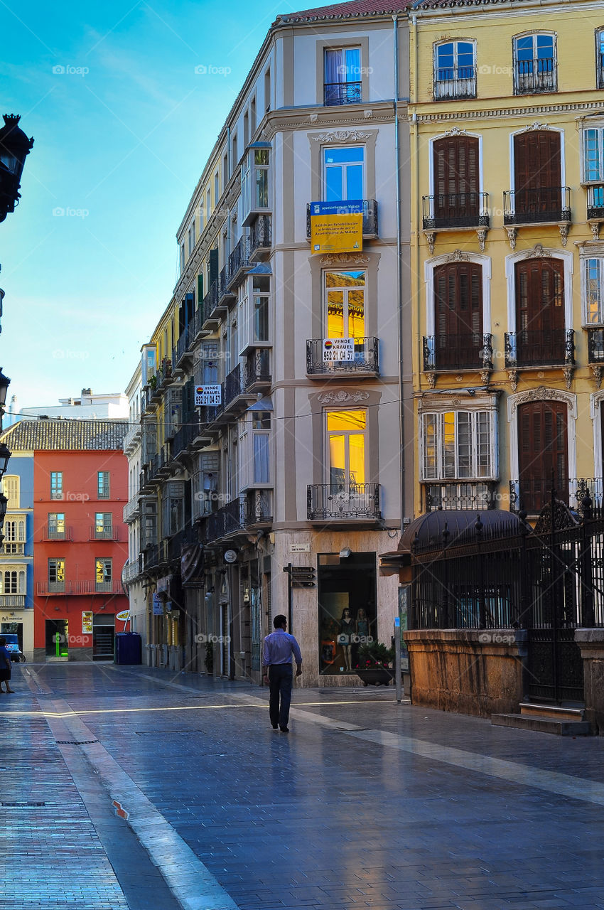 Early morning in Spain city Malaga 