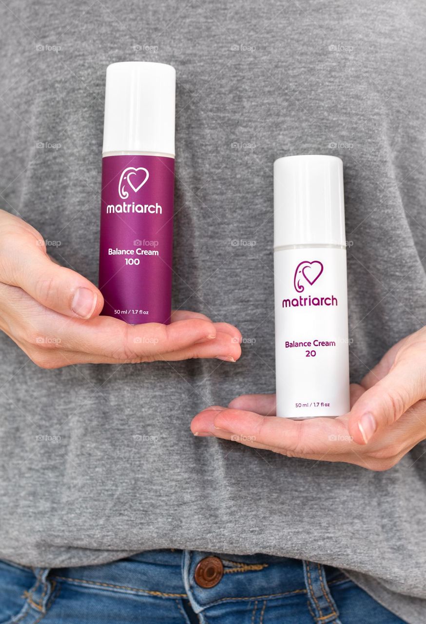 Hands holding products 