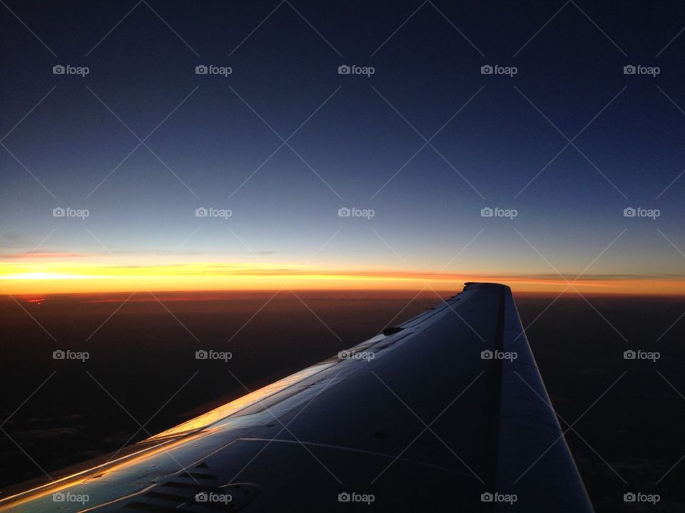 Sunset on a Planes Wing