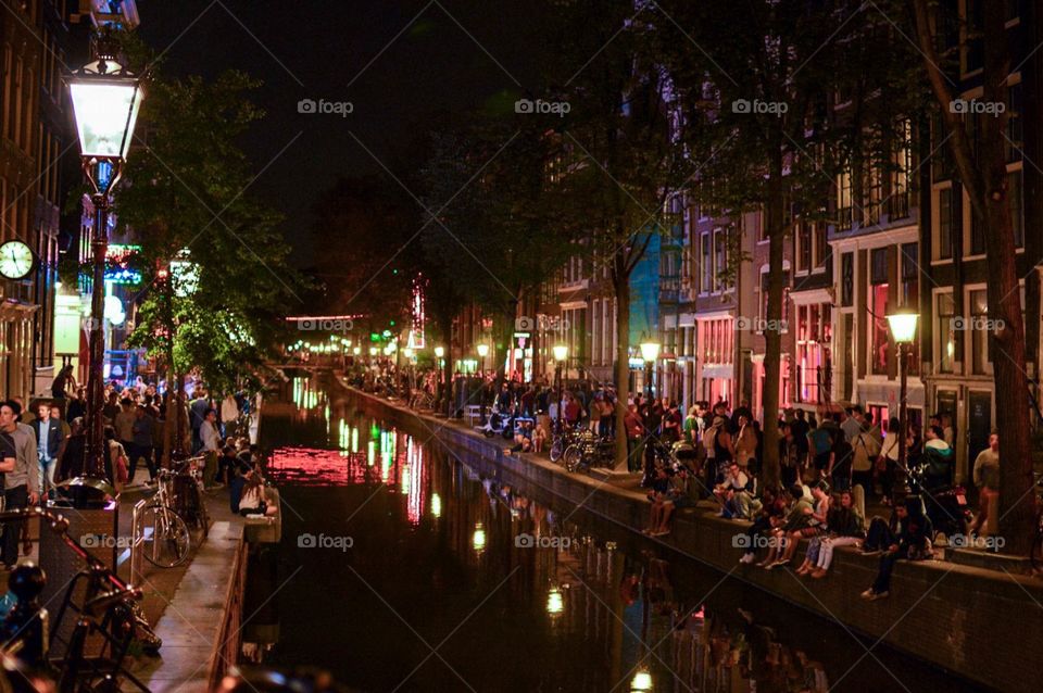 Colorful Amsterdam at night 