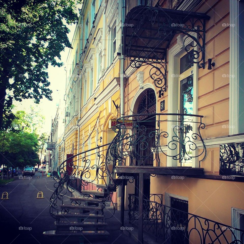 Building in the historical center of Odesa, Ukraine 