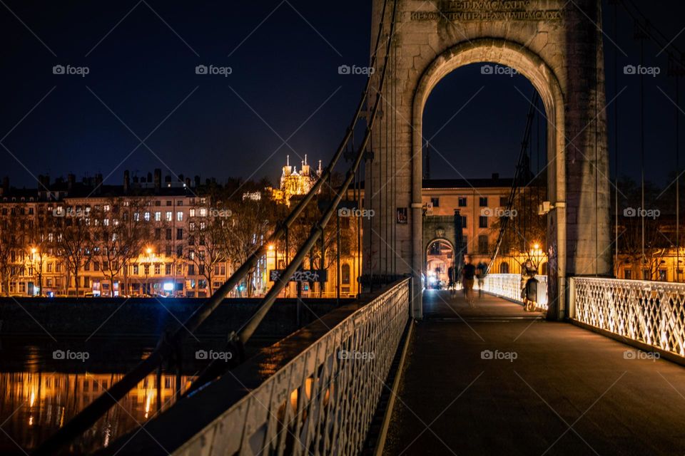 Lyon at night