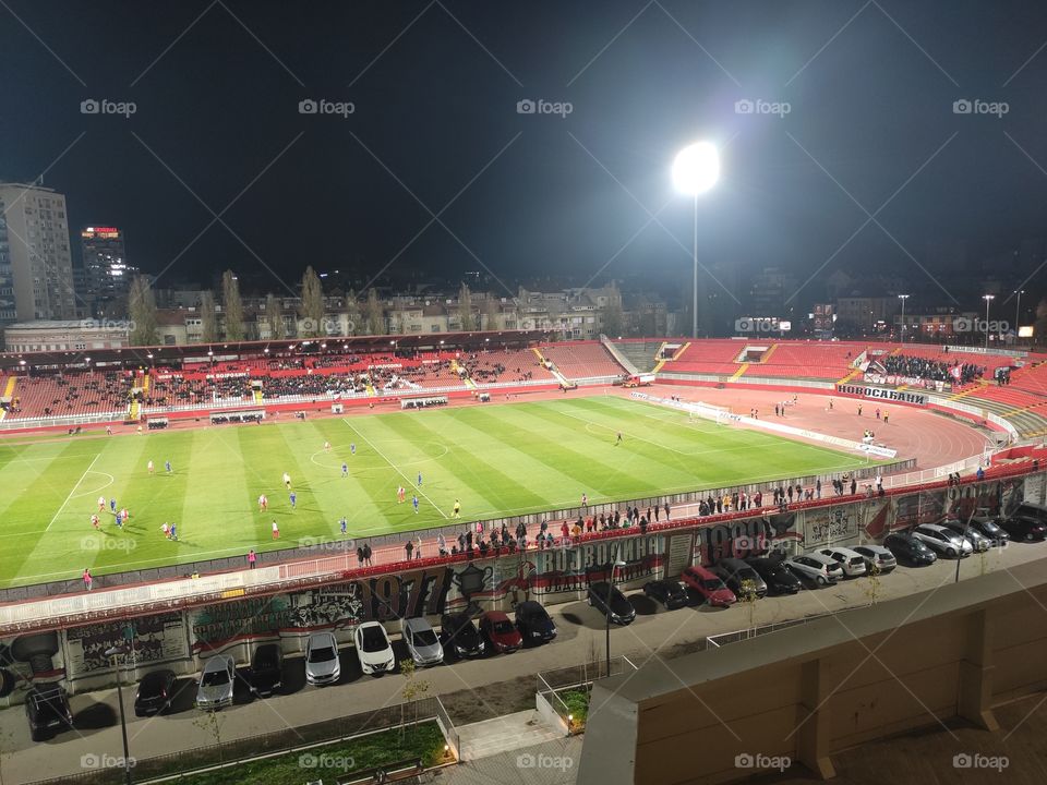 Novi Sad Serbia football stadium FC Vojvodina night game