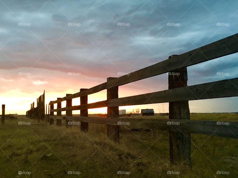 Fence line sunset