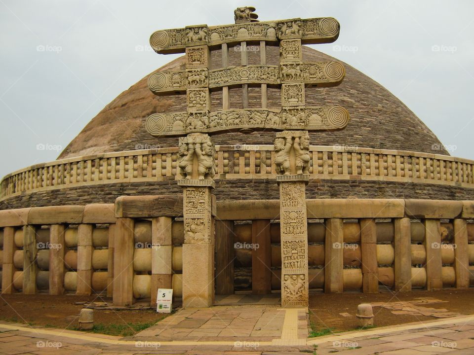 The Great Stupa of Sanchi is a symbol of the predominant reach and significance of Buddhism. It is situated in Raisen, Madhya Pradesh, India.