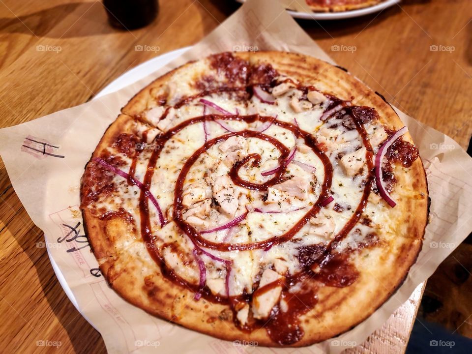 Barbeque chicken pizza