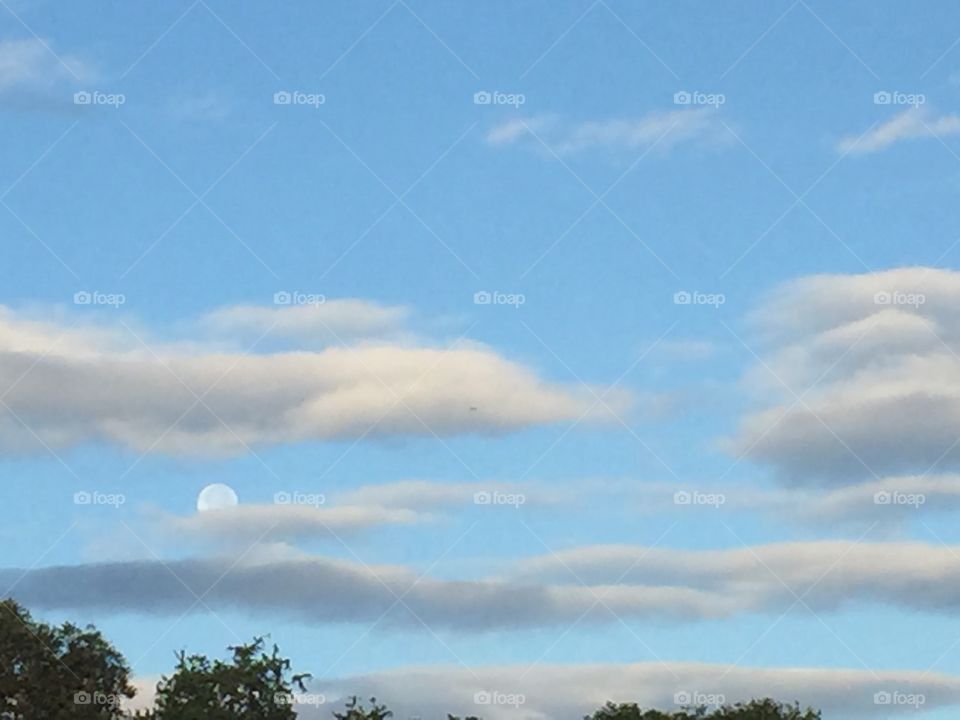 Moon and sky in the morning.