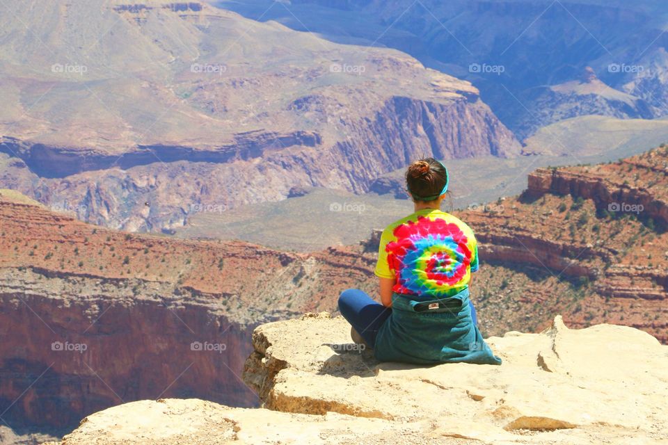 Girl on cliff