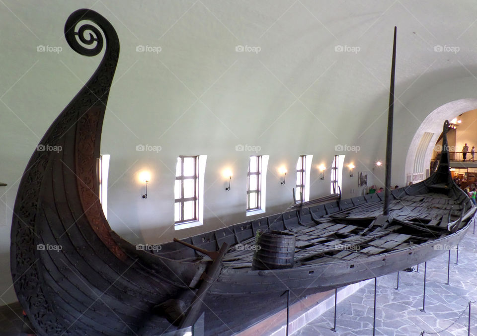The Old Viking Ship in the Museum in Oslo, Norway