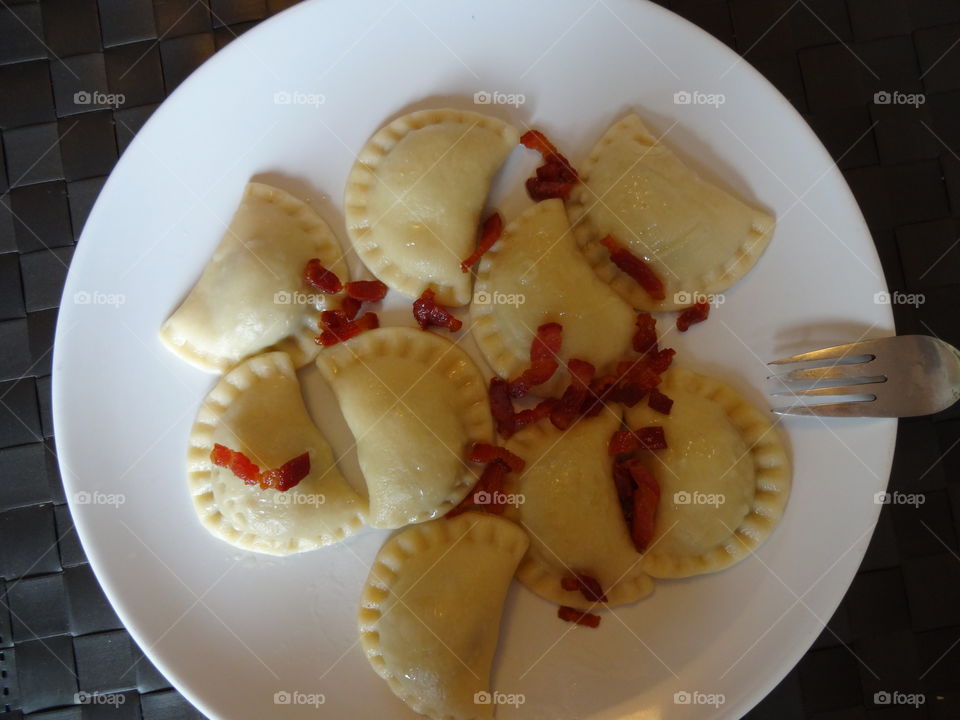 Avesome food flat lays- dumplings (  polish 'pierogi' )