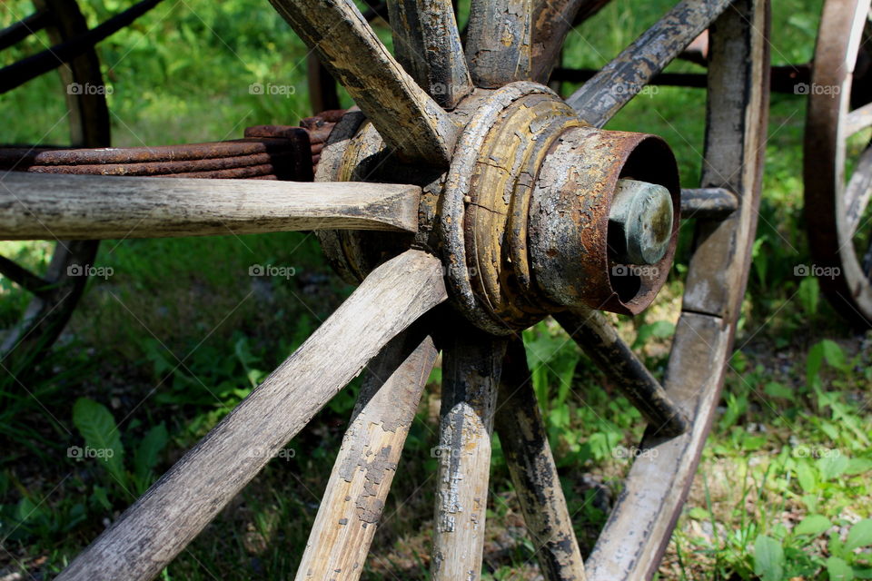 Vintage waggon wheel.