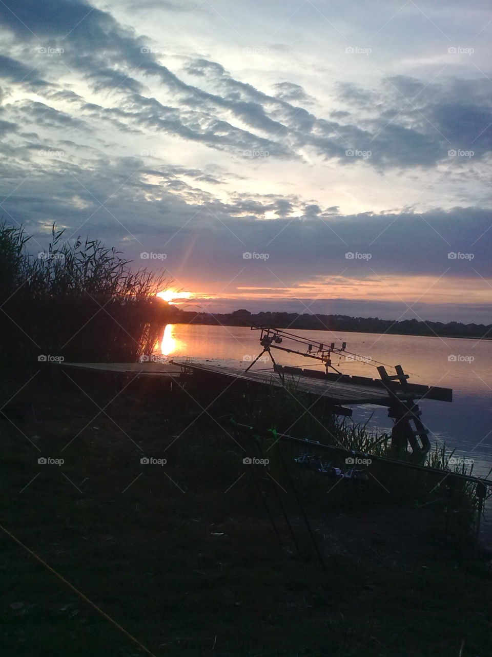 Sunset fishing after storm