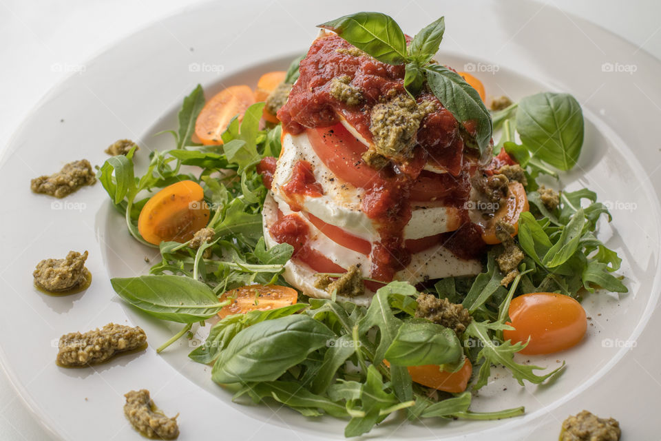 Stacked Caprese salad