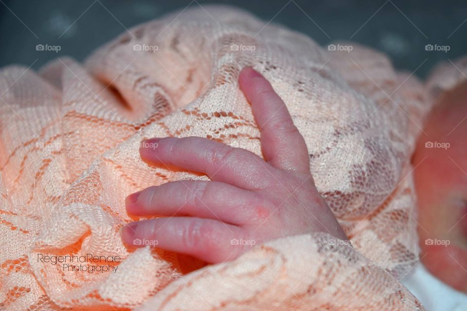 Newborn baby hand 