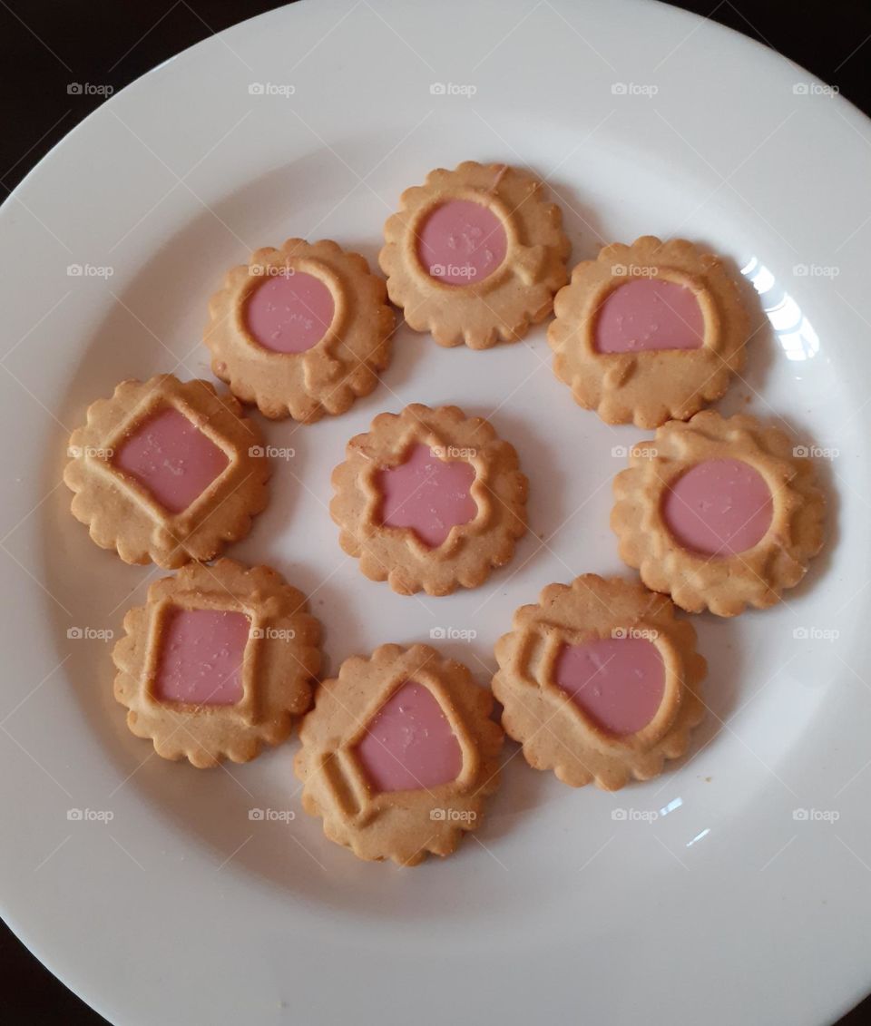 galletas con forma de frutilla