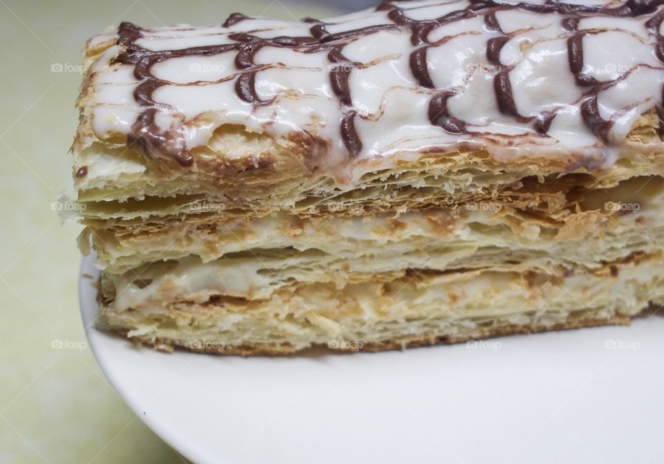 Close-up of french pastry