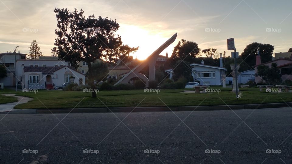 sundial in suburbs