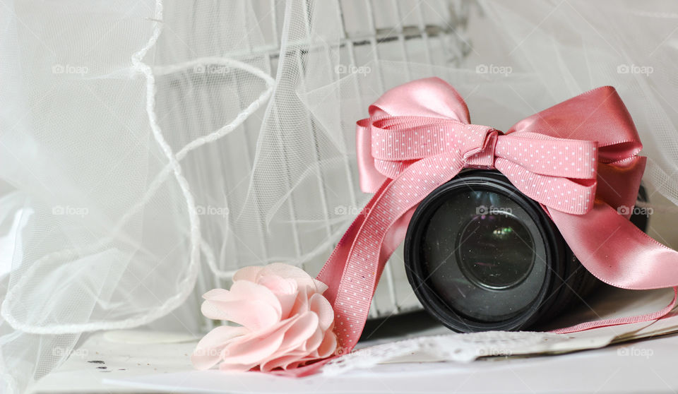camera kawaii ribbon lens lace romantic