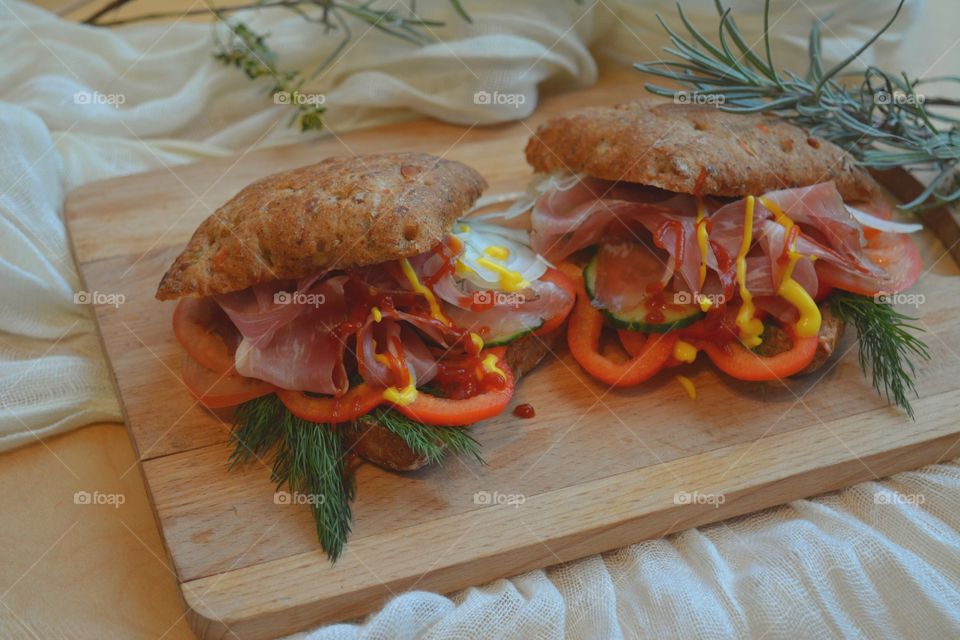 Close-up of breakfast
