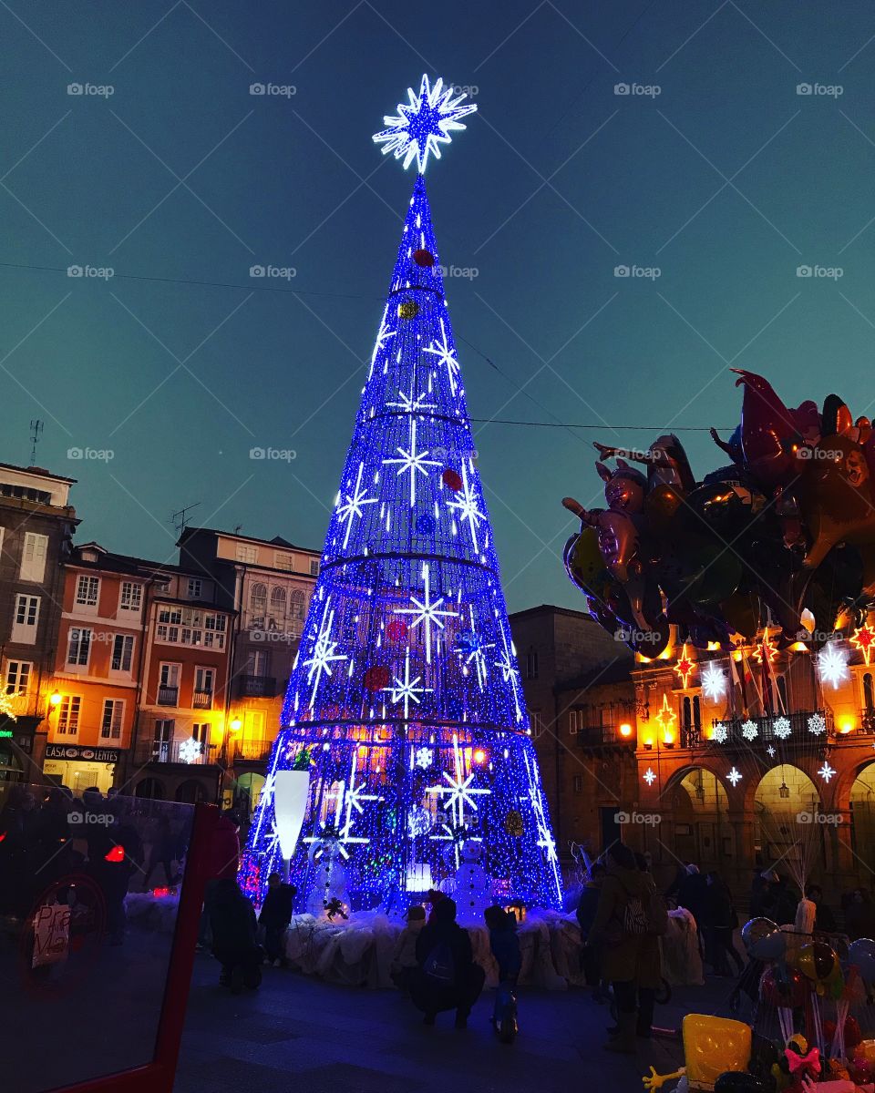 Christmas tree in Ourense, Spain