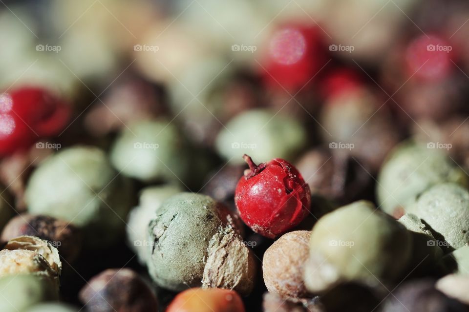 Close up of peppercorns