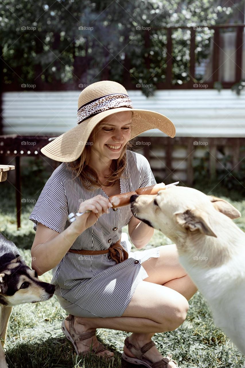 woman in sunny day outdoors