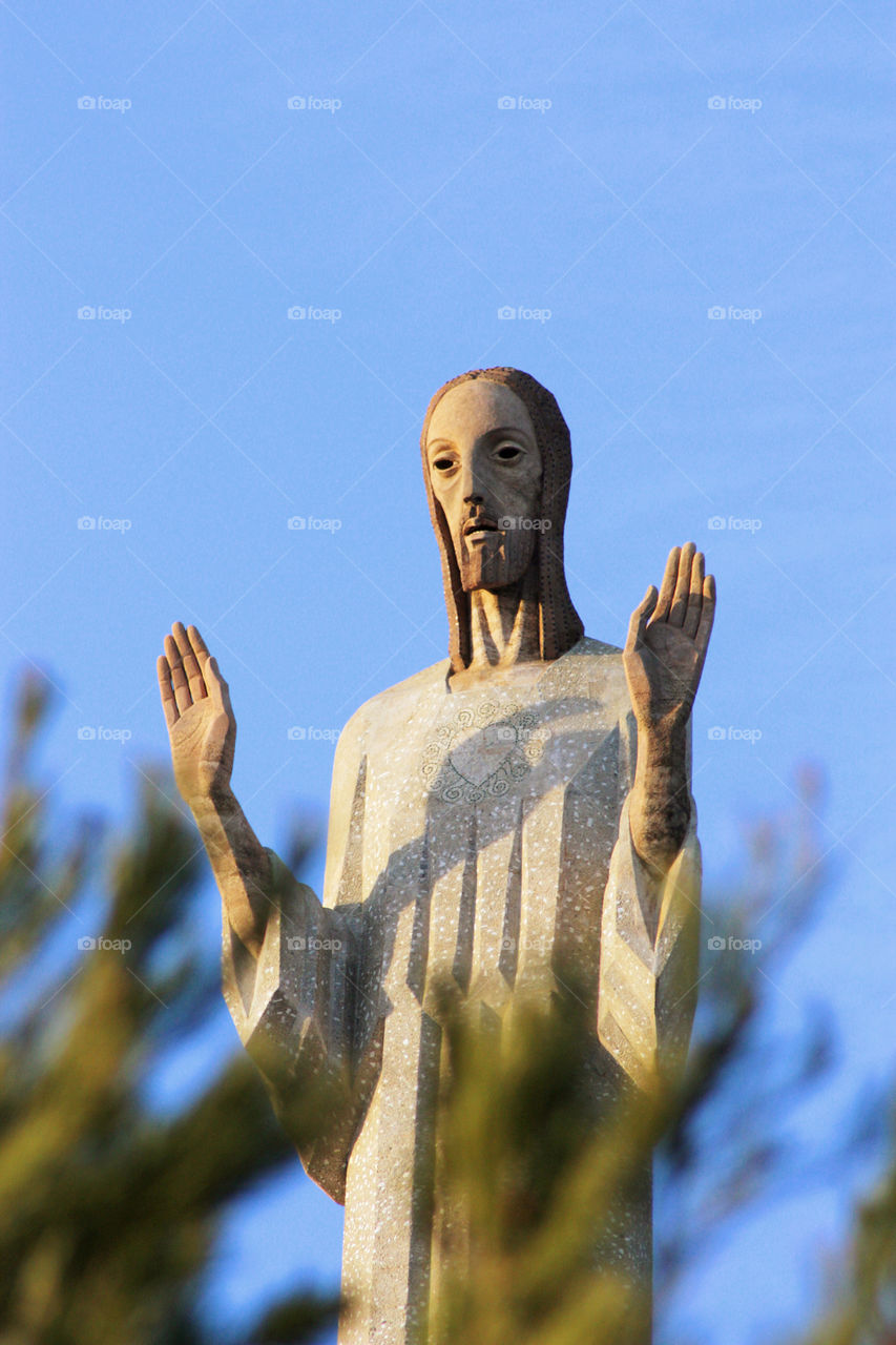 Statue of Jesus Cristus. 30 metres long statue of Jesus Christus in Palencia, Spain